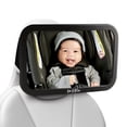thumbnail image 1 of Leo and Ella Patent-Pending Rear-facing Baby Car Mirror for Fixed Headrest, Tesla Compatible, Shatterproof Mirror with Elastic Band Mount Crystal Clear View of Newborn, 1 of 5