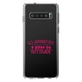 thumbnail image 1 of DistinctInk Clear Shockproof Hybrid Case for Samsung Galaxy S10 (6.1" Screen) - TPU Bumper Acrylic Back Tempered Glass Screen Protector - So Apparently I Have An Attitude - Pink, 1 of 2