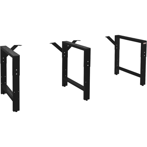 BENCHPRO 26 in. L to 29 in. to 35 in. H Black Adjustable Garage Workbench Frame 3-Legs RAF3-2-Black