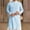 X-162Blue, variant on Mens Shirt Robe Long Sleeve Linen Solid Color Buttons Comfortable Breathable Long Gown For Casual Daily Wear Navy Xxxl