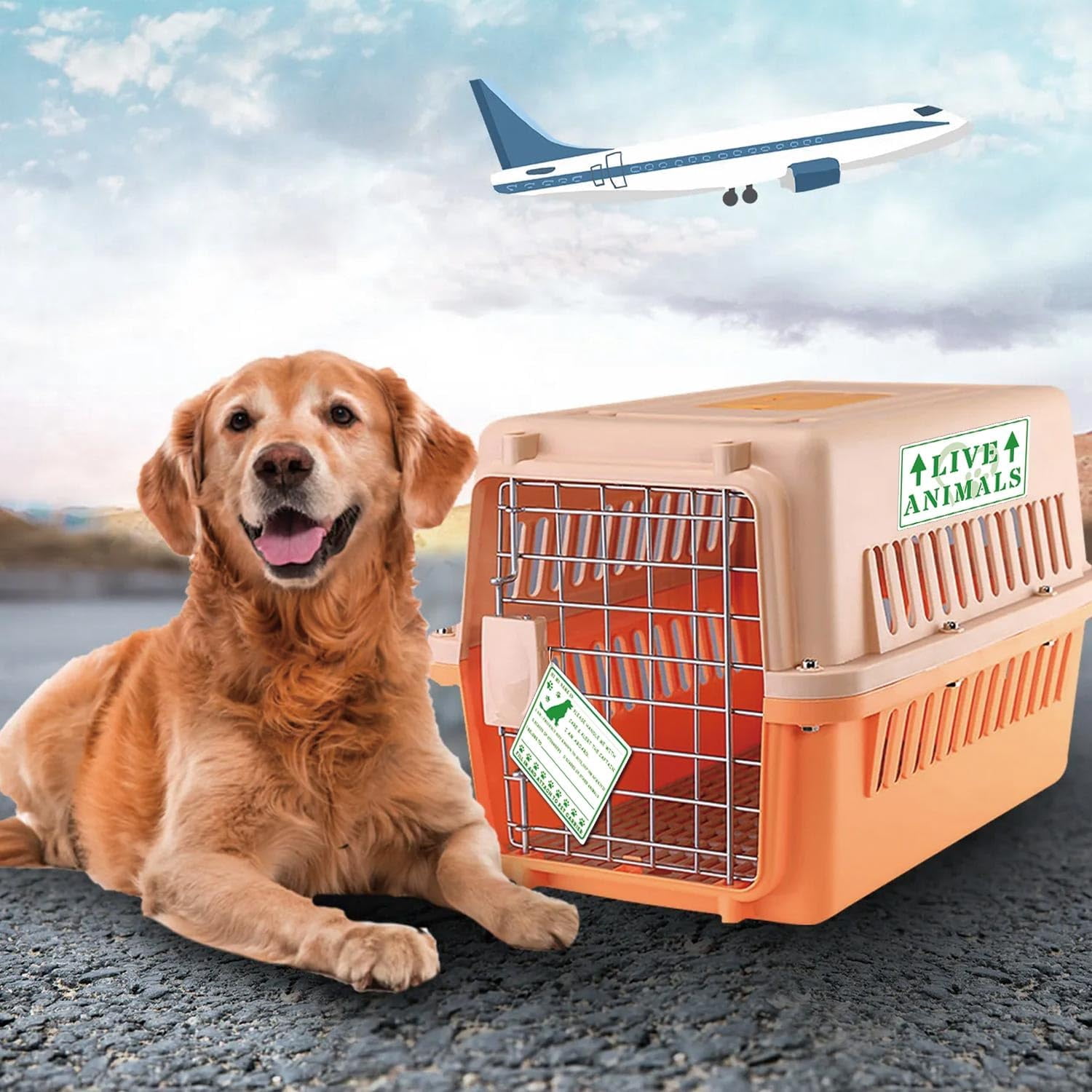 20pcs Live Animals with Arrow Sticker Live Animal Stickers for Airline Cargo Crates Live Animal Shipping & Handling Instruction Labels