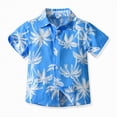 thumbnail image 2 of Larisalt Toddler Baby Boys Summer Clothes Short Sleeve Print Button-Down Shirt Kids Boys Beach Clothing, 2 of 6