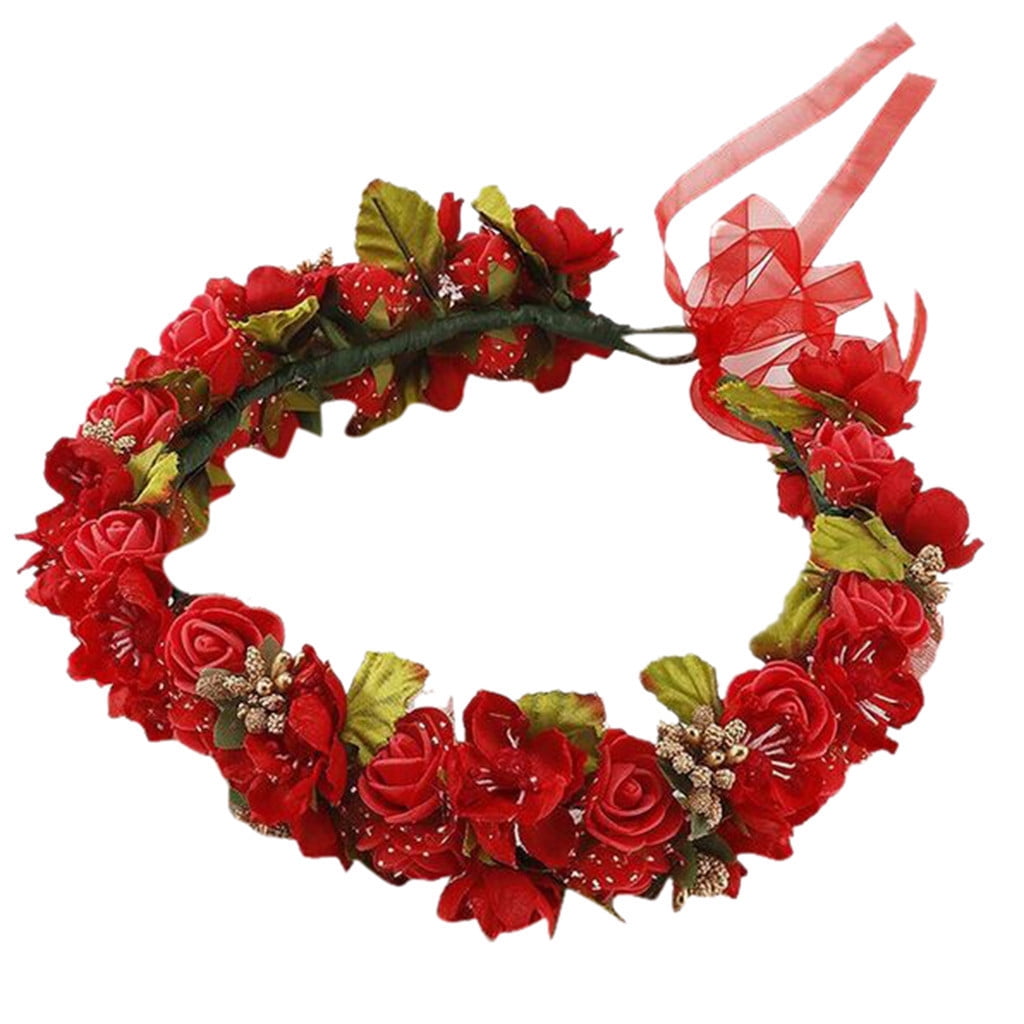 Women's Oversized Large Rose Flower Headband Floral Crown Wreath Best Quality 