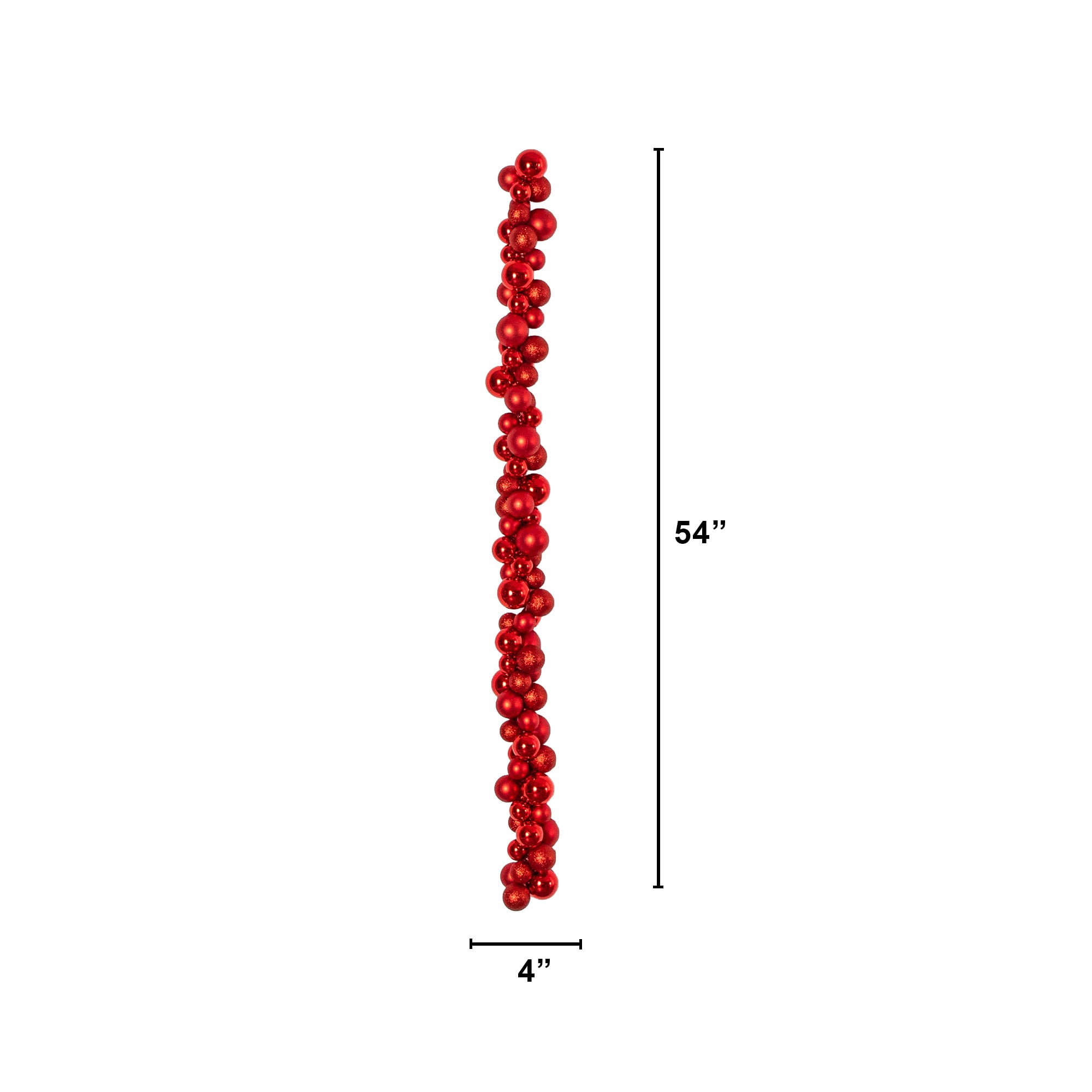 6ft. Christmas Garland with Red Shatterproof Ornaments