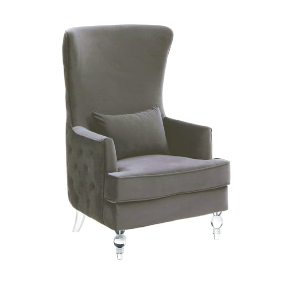 Aubree Tall Chair with Acrylic Legs - Grey