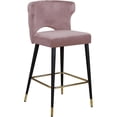 thumbnail image 1 of Pemberly Row Contemporary 28"H Velvet Counter Stool in Pink (Set of 2), 1 of 5