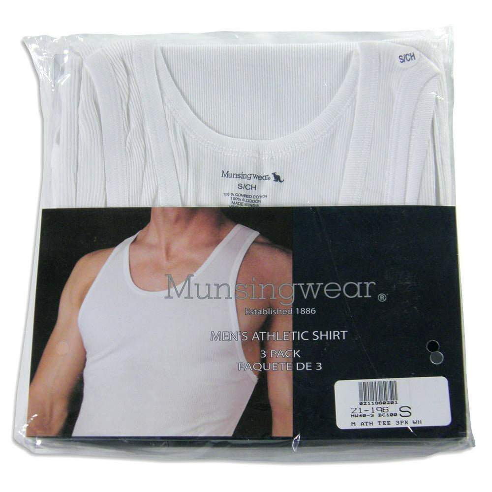 Munsingwear - Munsingwear Mens 3-Pack Athletic Tank Top Shirt WHITE ...