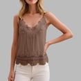 thumbnail image 2 of WEIGFI Women'S Vest Sleeveless Elegant Lace Trim Y2K V-Neck Solid Color Summer Casual Wear Comfort Stylish Street Tops,Coffee,One Size, 2 of 4
