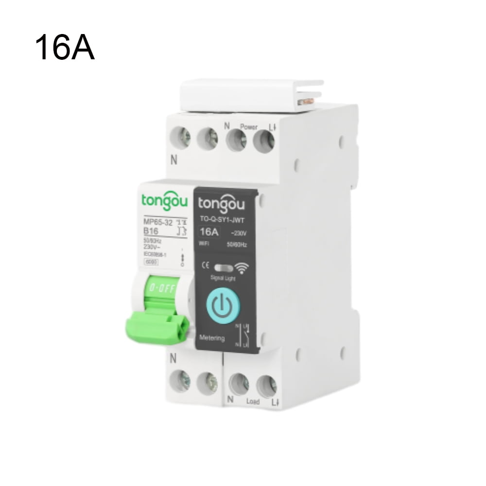 Tuya WiFi Smart Metering Switch 1P+N 10A/16A/25A/32A DIN Rail Timer Switch Voice Remote Control