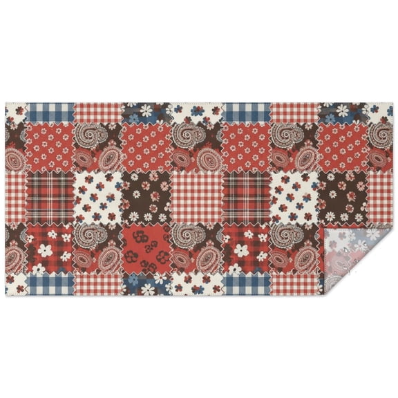 Pioneer Flower Floral Print Pattern Rectangle Tablecloth 60"x120", Waterproof Polyester Table Cloth, Wipeable Spillproof for Dining Camping Indoor Outdoor