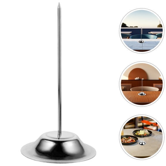 AURARMLET 4 Pcs Ticket Spike Stainless Steel Straight Rod Kitchen Order Holder For Business Users