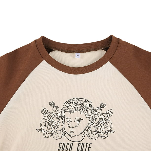 Women Summer Tops Graphic Print Crop Top Short Sleeve Y2k T Shirt