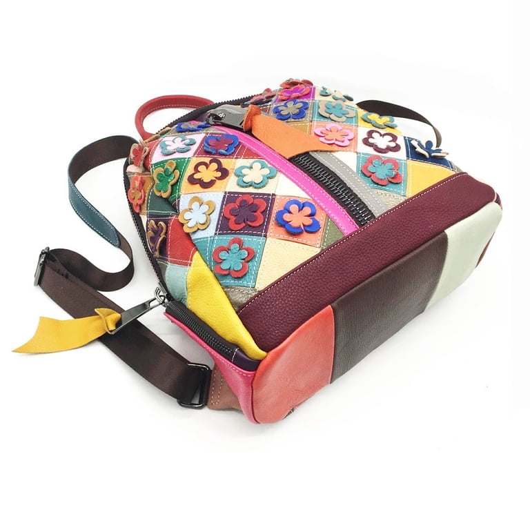 Colorful Genuine Leather Patchwork Women display picture 2