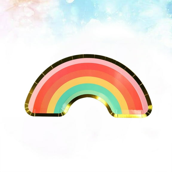 WHAMVOX Rainbow Paper Plates for Party Use Assorted Color EcoFriendly Disposable 16 Pieces