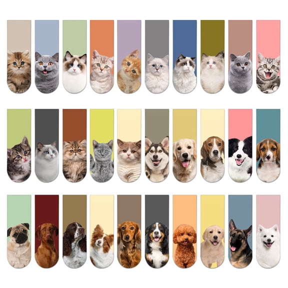 Magnetic Bookmarks, 15PCS Magnetic Cute Bookmark for Teacher, Women, Men & Kids - Solid Colorful Light Bookmarks (Pack of 15)