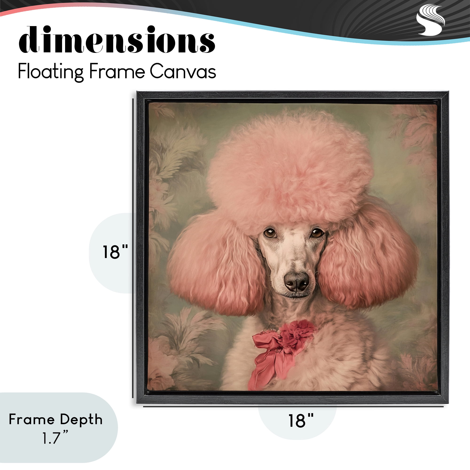 Stupell Industries Miss Baroness Blush Black Framed Floater Canvas Wall Art, design by Tina LeCour