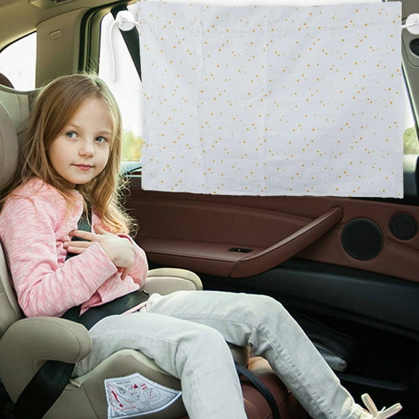 Cortina de tela para ventana de coche con 2 ventosas | Parasol ajustable para ventana trasera de coche, SUV, minivan y MPV | Funda de tela suave que mantiene a los niños frescos y cómodos