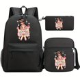 thumbnail image 3 of 3 Piezas Mochila Bandolera Y Juego De Bolsos Para Bolígrafos, Linda Mochila De Niña De Dibujos Animados, Bolsas De Viaje Para Hombres Y Mujeres, Mochilas Escolares De Gran Capacidad Para Adolescentes,, 3 of 4