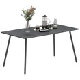 thumbnail image 1 of Outsunny Table à Manger Rectangulaire de Patio pour 6 Personnes, Table d'Extérieur, Gris, 1 of 10