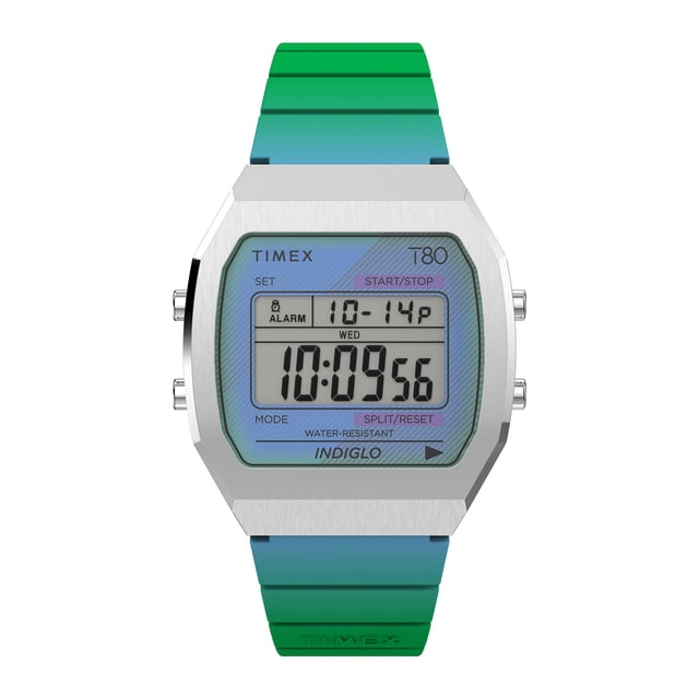 Reloj Timex Timex 80 Steel Unisex Digital Carat Digital Corr Resina Azul Caja Ac Inox 34.5 mm TW2V74500