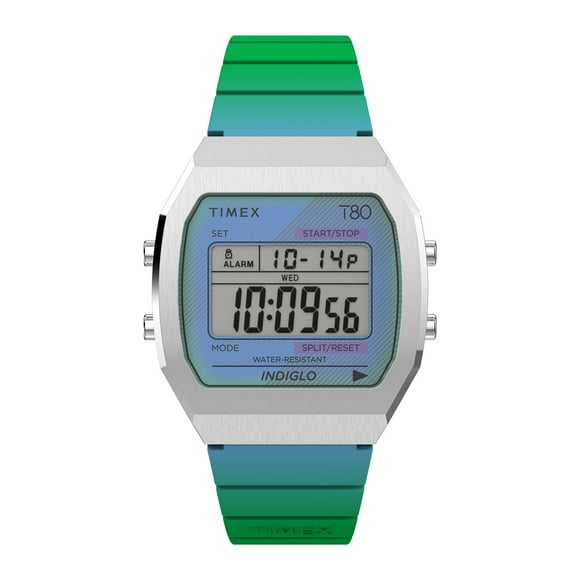 Reloj Timex Timex 80 Steel Unisex Digital Carat Digital Corr Resina Azul Caja Ac Inox 34.5 mm TW2V74500