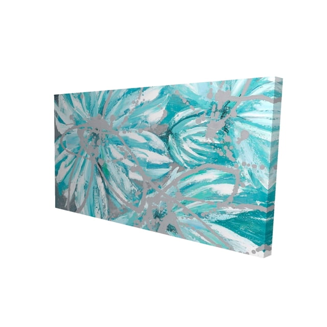 Begin Trois Petites Fleurs Bleues Abstraites - Impression sur Toile par Begin Édition