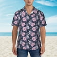 thumbnail image 2 of Fotbe Flowers Hawaiian Shirt for Men Unisex Summer Beach Casual Short Sleeve Cotton Linen Button Down Shirts-X-Large, 2 of 5