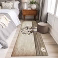 thumbnail image 4 of Runner Rug 2'x6', Vintage Flowers Washable Non-Slip Hallway Runner Rugs, Farmhouse Floral Leaves Retro Wood Board Bedside Rugs Floor Mats Carpet Runners for Kitchen Bathroom Laundry Room, 4 of 8