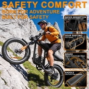 Electric Bike for Adults, 750W Peak 1500W Motor,Max 35MPH & 60Mile, 20x4 Fat Tire, E Mountain Bike, 48V/18.9AH Battery,UL2849,Fit for 18+