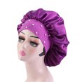 thumbnail image 2 of Bonnet de Nuit en Satin Imprimé à Grand Bord pour Femmes, Bonnet de Chimiothérapie, 2 of 4