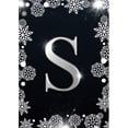 thumbnail image 2 of America Forever Winter Monogram Letter S House Flag Vertical Double Sided 28 x 40 inches Christmas Holiday Seasonal Flags for Outdoor, Yard, Porch Decoration, Silver Snowflakes Decoration, 2 of 5