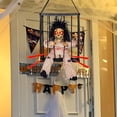thumbnail image 6 of BNNG Skeleton Screaming Animated Halloween Decorations,Decor Prop with Motion Sensor Activated Halloween, Skull Cage Prisoner Haunted House Decor,Hanging Ghost Red Light Up Eyes Decorations, 6 of 7