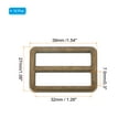 thumbnail image 2 of Uxcell Metal Tri-glide Slide Buckle, Zinc Alloy Adjuster Sliders Webbing Strap Fasteners for Bag Belt Dog Collar Copper 32mm, 2 of 7