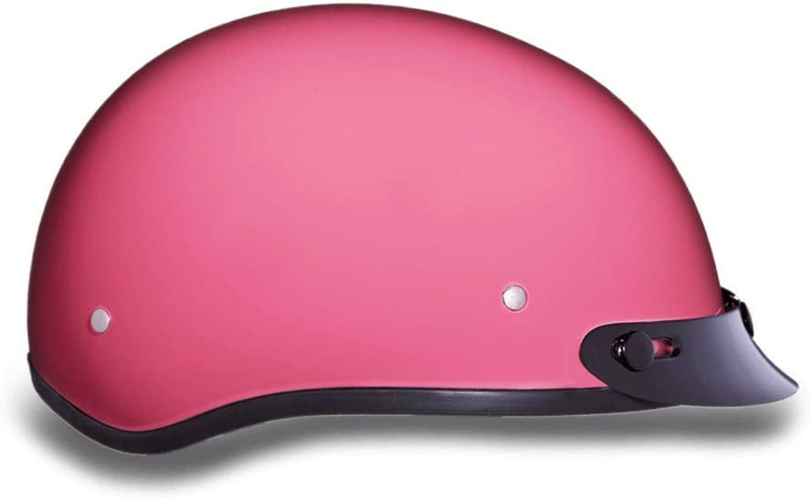 Daytona Helmets Motorcycle Half Helmet Skull Cap Hi-Gloss Pink W/O Visor 100% DOT Approved