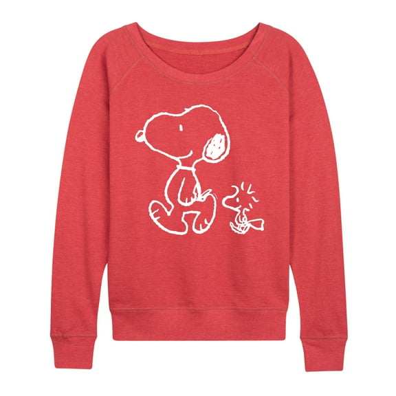 Peanuts - I'll Follow You - Snoopy & Woodstock - Women's Lightweight French Terry Pullover