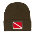 thumbnail image 5 of Scuba Diving Flag Embroidered Long Beanie - Olive OSFM, 5 of 5