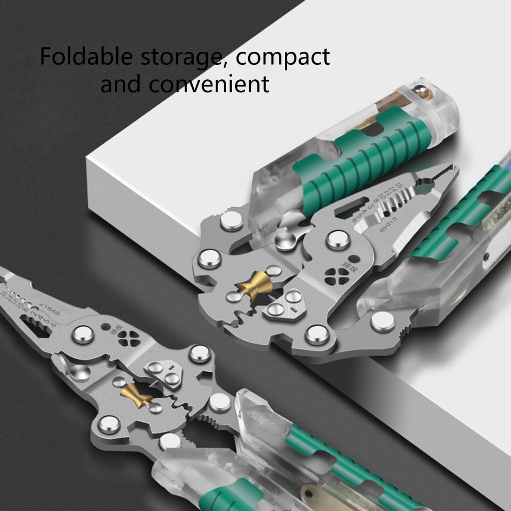 Multifunctional Folding Wire Stripper With Voltage Tester And 5 Rolls Insulation Tape Portable Design For Electrical Repairs