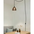 thumbnail image 5 of Kiven Plug in Pendant Light with Remote,Dimmable Hanging Light with Aluminum Lampshade, Industrial Ceiling Pendant Light for Bedroom Hallway Kitchen,1-Light,Brown Finish, 5 of 7