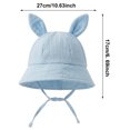 thumbnail image 2 of GERsome Cotton Sun Hats for Toddlers Boy Girl 0-3 Years Sun Protection Bucket Hats with Adjustable Chin Strap Light Blue, 2 of 6