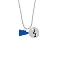 thumbnail image 2 of Delight Jewelry Acrylic 3/4" Royal Blue Megaphone Silvertone Script Initial Disc - J - Charm Necklace, 20"+3", 2 of 4