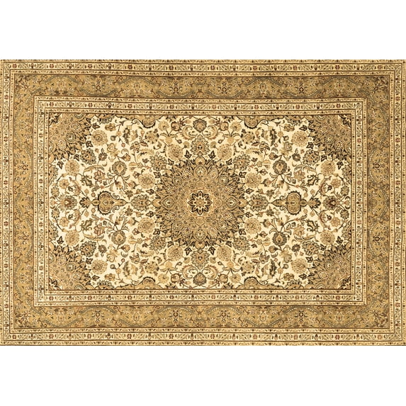 Ahgly Company Indoor Rectangle Medallion Brown Traditional Area Rugs, 7' x 10'