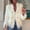 #White, variant on DPTALR Women's Fashionable Elegant Tassel Long-Sleeved Jacket,White,Size S