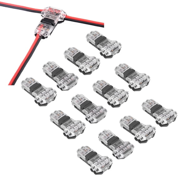 Wire Connector, Compact Low Voltage T Tap Connectors Anti Aging Wear Resistant Universal Transparent for Car