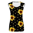 thumbnail image 4 of Penkiiy Summer Tank Tops for Women Sleeveless V Neck Printed Tshirt Loose Fit Casual Hole Straps Blouses Workout Camisolel S Black, 4 of 4