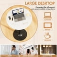 thumbnail image 5 of Homall Bistro Pub Table Round Bar Height Cocktail Table Metal Base MDF Top Obsidian Table with Black Leg 23.8-Inch Top, 39.5-Inch Height, White, 5 of 11
