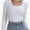 White, variant on Women Long Sleeve Scoop Neck Tops Stretch Fitted Casual Tops Tee Slim Fit Fall Going Out Sexy Basic Shirts