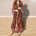 thumbnail image 1 of Disfraz hippie para mujer Fernando años 60 y 70 vestido con diadema chaleco con borla M, 1 of 8