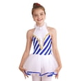 thumbnail image 2 of YEAHDOR Kids Girls Christmas Ballet Dance Dress Stripes Backless Tutu Leotard Dress Halloween Carnival Costume Outfit Blue 12, 2 of 7