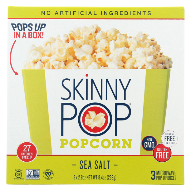 Skinny Pop Sea Salt Microwave Popcorn 3 pk, 8.4 oz [Pack of 12