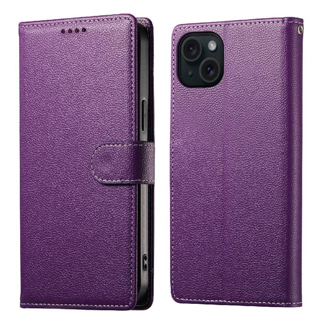 Funda para FOXDOCK iPhone 15 Plus – Cuero Premium, 3 ranuras para tarjetas, Protección contra impactos